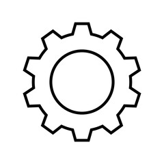 Settings isolated flat vector icon. Gear symbol. Vector gear tool or button for web application or UI. 