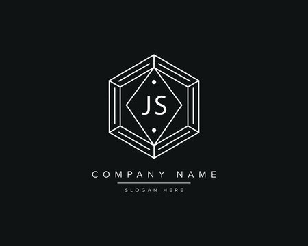 Alphabet letter JS logo design vector