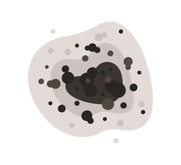 Black mold spot. Toxic mold spores. Black fungus Mucormycosis. Fungi and bacteria. Tooth decay. Stain on the house wall. Isolated vector illustration on white background.