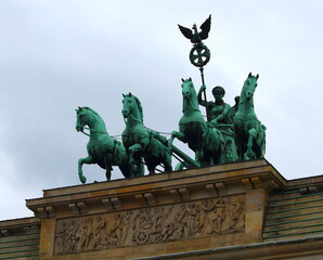 2018.06.11 Berlin Brandenburg Gate, most famous monument of
Berlin symbol of the city in Romanesque Doric style with the quadriga
on top of the monument
