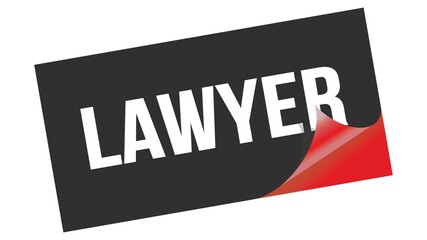 LAWYER text on black red sticker stamp.