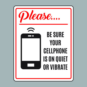 Quiet or Vibrate Cell Phone Sign. Eps10 vector illustration.