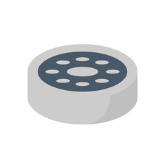 Ball bearing vector icon. Mechanical part with round steel metal, cage, hub and ball for support load bearing in joint of rolling wheel, caster, steering and pulley. That in auto, automotive, machine.
