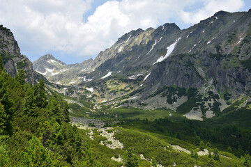 Landscape of the High Tatra mountains near Strbske pleso. Slovakia.