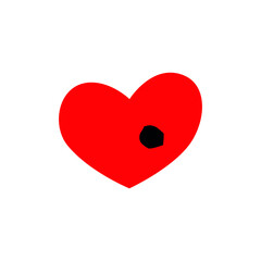 Heart shot, pain and love.