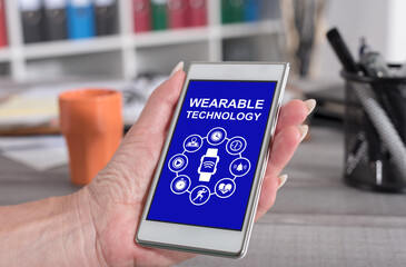 Wearable technology concept on a smartphone