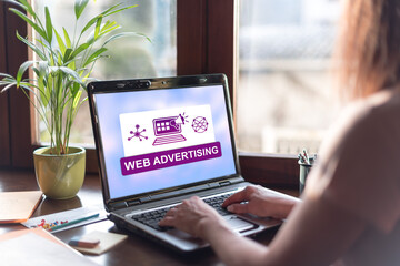 Web advertising concept on a laptop screen