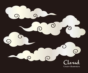 雪輪文様のイラスト素材 鹿の子絞り ベクター 金 Wall Mural Neg