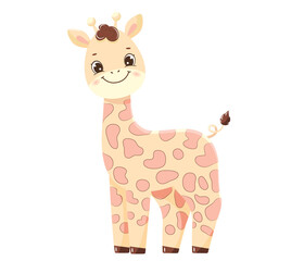 Cute cartoon giraffe. Children illustration