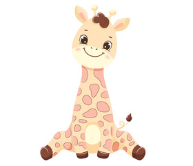Cute cartoon giraffe. Children illustration