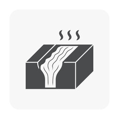 Metallurgy or metallurgical production industry vector icon. Consist of molten iron or heat liquid flow in mill from blast furnace. Casting smelting of metal, iron or steel in foundry or factory plant