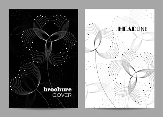 Modern vector templates for brochure cover in A4