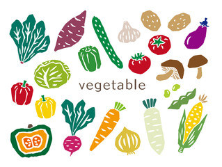 野菜　レトロなかわいいイラストセット