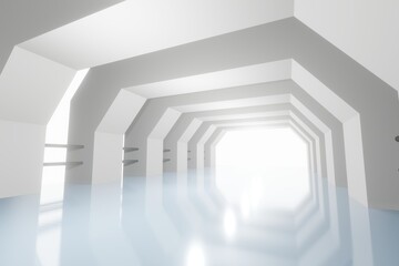 Obraz premium Abstract 3d render Architecture Background. Modern Geometric Wallpaper. Futuristic Technology Design