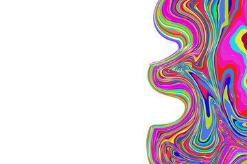 Fluid art. Modern artwork background. Mixture of acrylic paints. Abstract liquid painting marble texture, colorful gradient waves. Vector design for banner, flyer, card, cover, invitation. Copy space