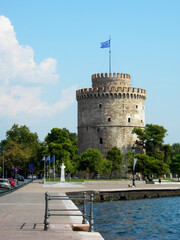 Thessaloniki, Macedonia, Greece White Tower. This tower is a monument and museum on the waterfront of the city.