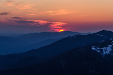 zachód słońca Bieszczady 