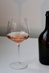 glass of wine and bottle