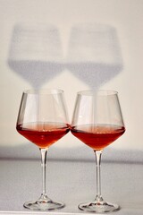 two glasses of red wine
