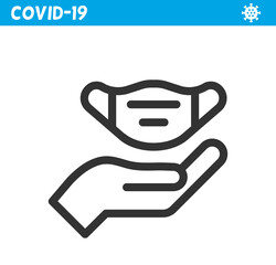 Protective mask line icon. Coronavirus. Virus, wearing mask, corona, pandemic, medical mask.