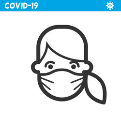 Protective mask line icon. Coronavirus. Virus, wearing mask, corona, pandemic, medical mask.