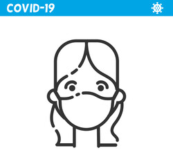 Protective mask line icon. Coronavirus. Virus, wearing mask, corona, pandemic, medical mask.
