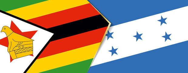 Zimbabwe and Honduras flags, two vector flags.