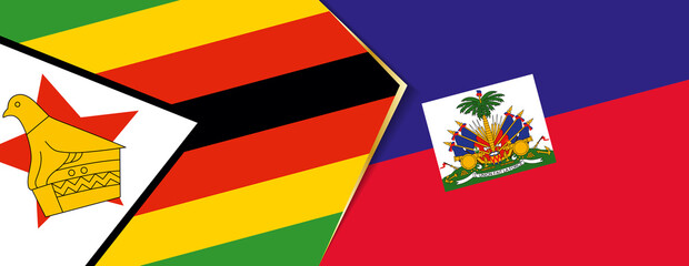 Zimbabwe and Haiti flags, two vector flags.