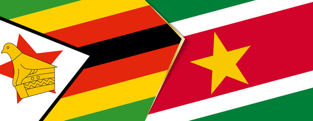 Zimbabwe and Suriname flags, two vector flags.