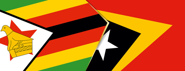 Zimbabwe and East Timor flags, two vector flags.