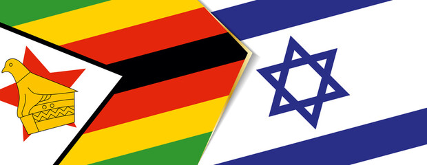 Zimbabwe and Israel flags, two vector flags.