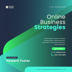 Fototapeta premium Modern banner webinar design for social media. Geometric banner design