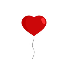 Obraz na płótnie Canvas Red heart balloon isolated on white background. Vector illustration