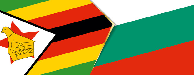 Zimbabwe and Bulgaria flags, two vector flags.