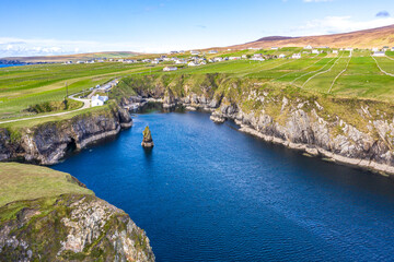 Aerial view of the pier in Malin Beg - County Donegal - Ireland