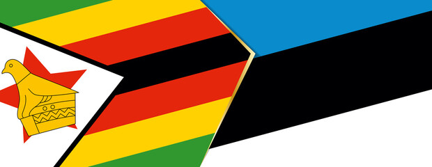 Zimbabwe and Estonia flags, two vector flags.