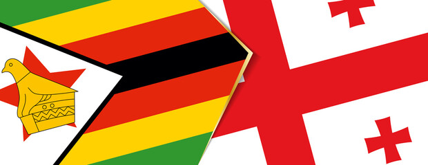 Zimbabwe and Georgia flags, two vector flags.