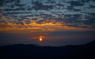 sunset in the mountains