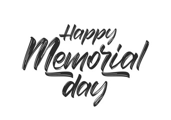 Vector illustration: Calligraphic lettering of Happy Memorial Day.
