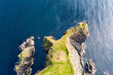 Aerial view of cliffs at Malin Beg in County Donegal - Ireland