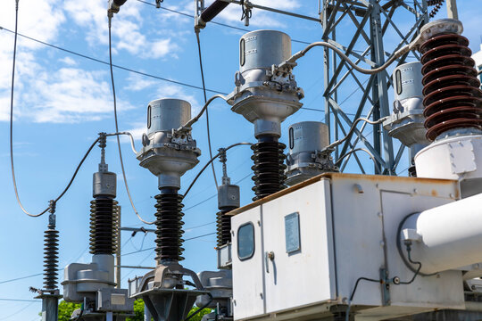 Gas insulated switchgear and electrical metering equipment installed inside the substation.