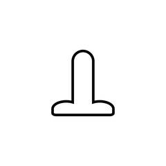 Penis line icon. Simple style penis enlarger poster background symbol. Man sexual organ sign. Erotic shop logo design element. T-shirt printing. Vector for sticker.