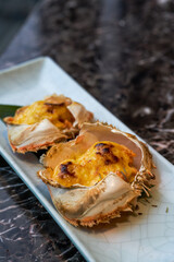 A delicious Japanese dish, grilled crab with cheese