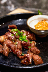 A delicious Japanese dish, pan-fried Japanese Wagyu beef