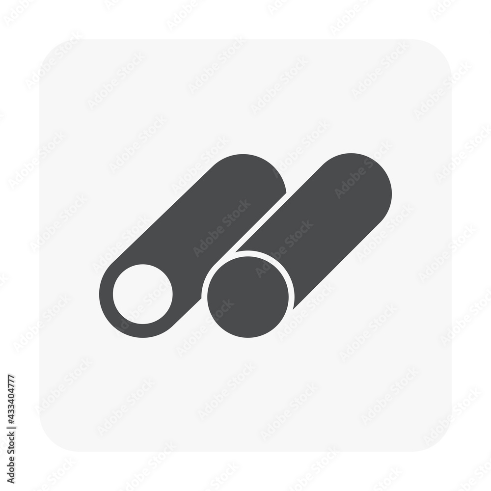 Wall mural steel product vector icon. round profile shape. that alloy of iron from steel production industry an