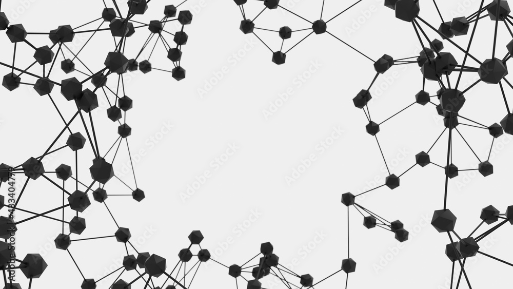 Poster connected polygons plexus digital geometric background. abstract technology science background. corr