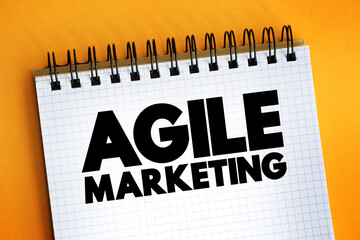 Agile Marketing text quote, concept background.