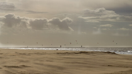 Scheveningen beach during a storm