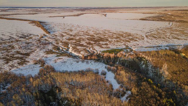 aerial photos of early spring in the Penza region