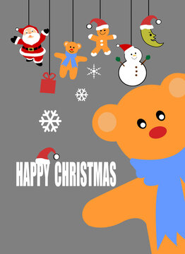Santa Claus and friends cheerful at Christmas time,wallpaper,card,greeting.